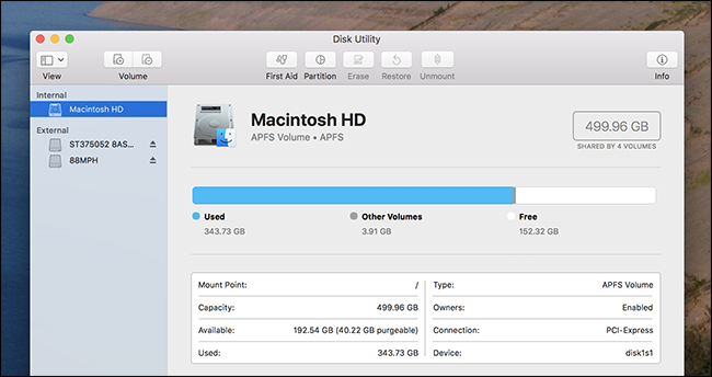 default for mac disk utility erase